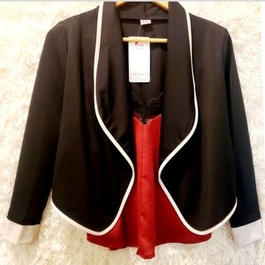 NEW: OPEN FRONT CROPPED BLAZER
